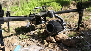 الطائرة المسيرة التابعة للعدو الإسرائيلي التي أسقطتها المقاومة اللبنانية في الجنوب