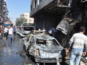 استشهاد عشرة مواطنين وإصابة العشرات جراء تفجير إرهابي بسيارة مفخخة في ساحة السيوف بمدينة جرمانا