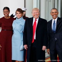 تنصيب ترامب رئيسا لأمريكا ترامب وأوباما يستقبله