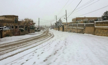 ثلوج قرية حرفا في جبل الشيخ