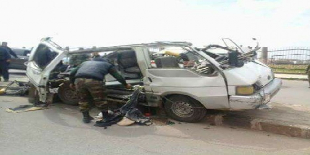 انفجار عبوة ناسفة في حافلة ركاب في مدينة حمص