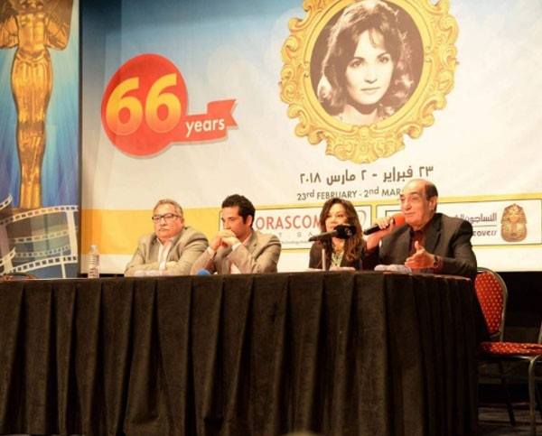 سلاف فواخرجي تفاجئ عمرو سعد في ندوة «مولانا»