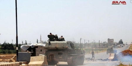 تدمير تحصينات ومنصات إطلاق قذائف وقطع طرق تسلل وامداد الارهابيين في حوض اليرموك بريف درعا