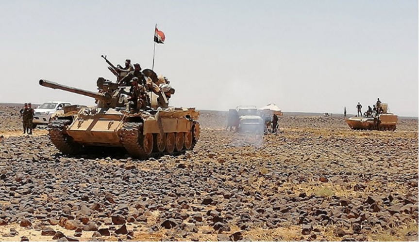  الجيش يعزز انتشاره في الجروف الصخرية بمنطقة الصفا ويقصف تحركات إرهابيي داعش في عمق بادية السويداء