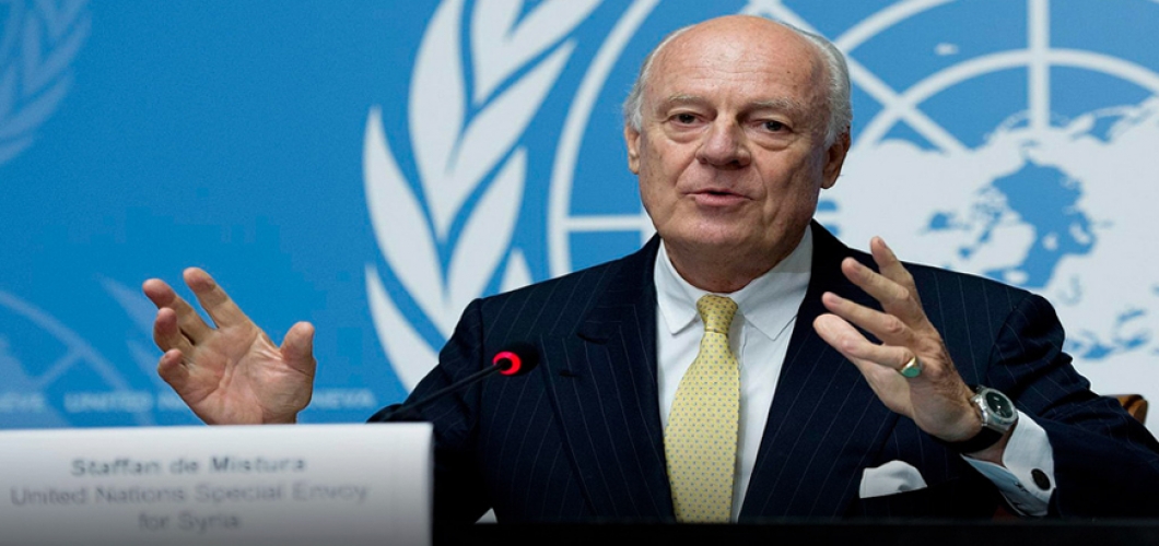 بومبيو ودي ميستورا يناقشان التقدم في عقد لجنة دستورية حول سوريا