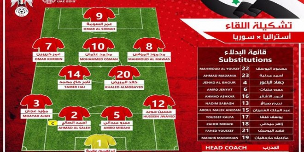 اعلان قائمة منتخبنا الوطني المشاركة في مباراة اليوم أمام أستراليا