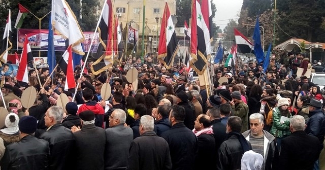 السويداء..  تجمع جماهيري احتفاء بانتصارات الجيش العربي السوري