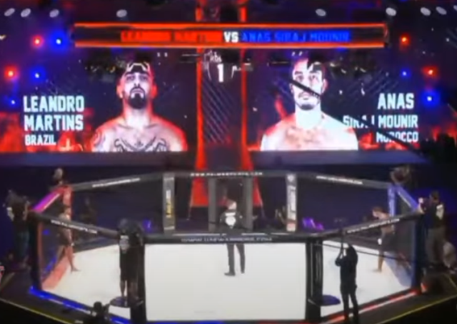 بالضربة القاضية.. منير يفوز على خصمه البرازيلي في 