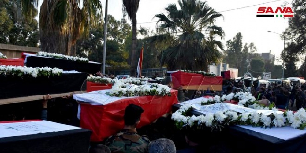 حمص تودع شهداء الهجوم الإرهابي الغادر