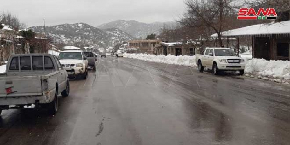 حالة الطرق في سورية نتيجة الأحوال الجوية السائدة