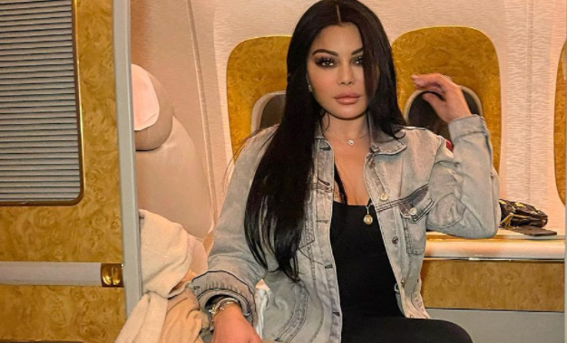 هيفا وهبي تخطف الانظار من طائرتها الخاصة