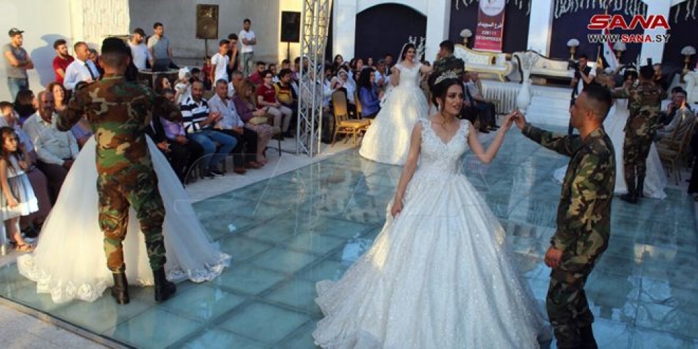 حفل زفاف جماعي في السويداء لعدد من جرحى الجيش والقوات الرديفة