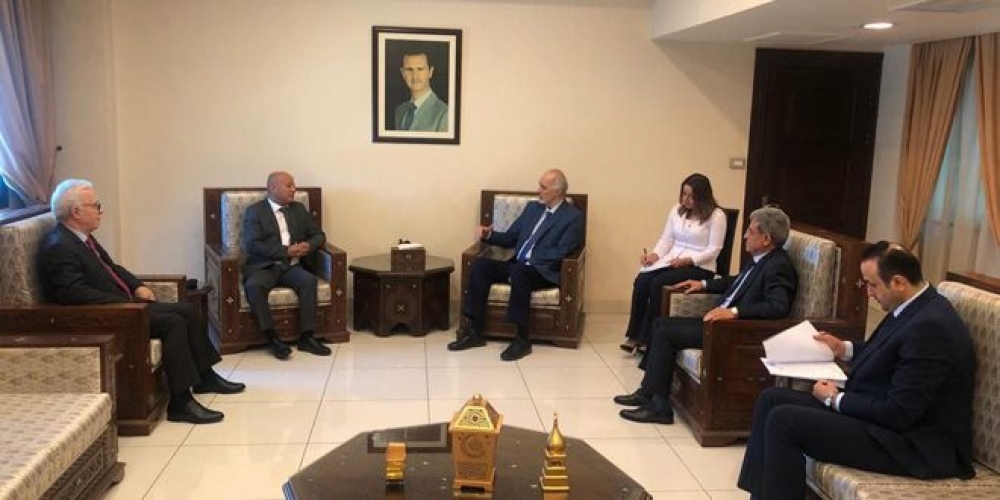 الدكتور الجعفري يؤكد لوفد فلسطيني ثبات موقف سورية من كون القضية الفلسطينية هي القضية المركزية