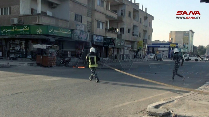 عناصر الهندسة في الجيش يفجرون عبوة ناسفة زرعها مجهولون وسط مدينة درعا