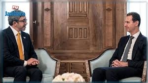 الرئيس بشار الأسد يستقبل وزير الخارجية والتعاون الدولي في دولة الإمارات العربية المتحدة ويبحثان تداعيات وآثار الزلزال الذي ضرب سورية
