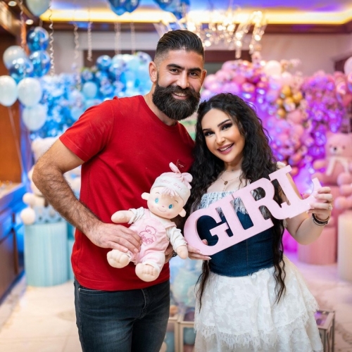 الفنانة شهد برمدا ولاعب كرة القدم أحمد الصالح يرزقان بمولودهما الأول