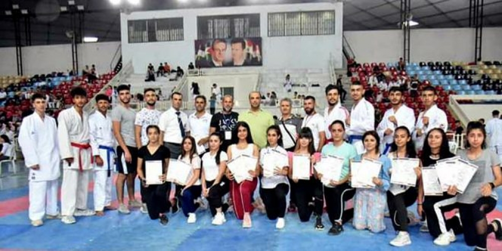 26 ميدالية متنوعة حصيلة مشاركة منتخب السويداء ببطولة الجمهورية للكاراتيه
