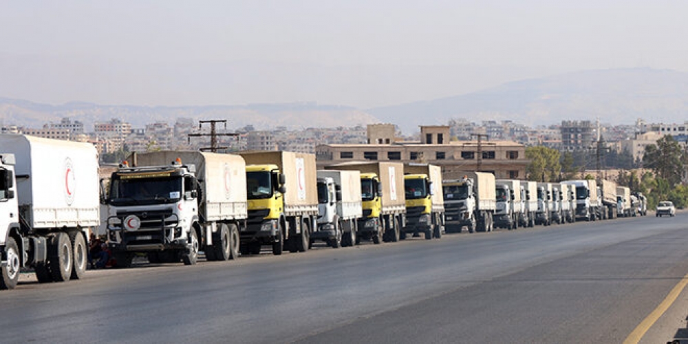 قافلة مساعدات رابعة تستعد للانطلاق من دمشق باتجاه السويداء