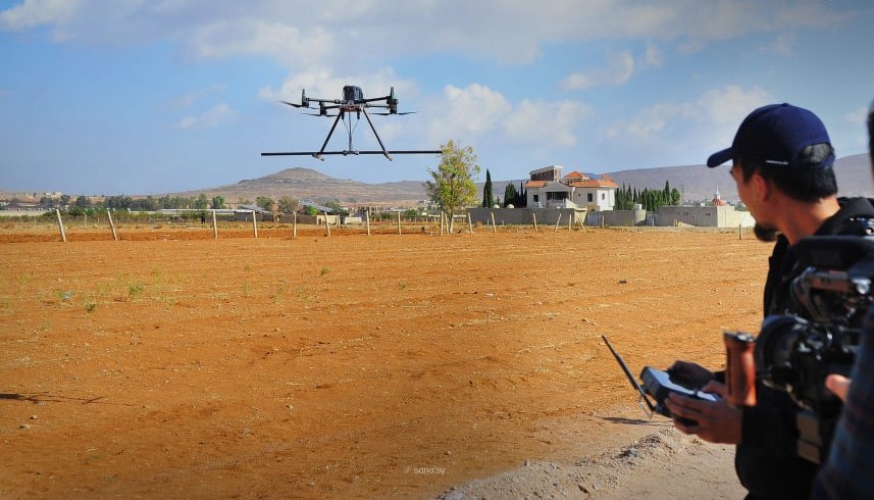وزارة الطوارئ السورية تجري أول تجربة عملية لاستخدام طائرة مسيّرة في كشف الألغام