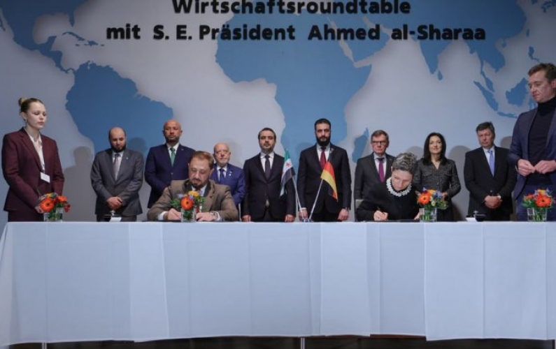 بحضور الرئيس الشرع.. سوريا توقع اتفاقية تعاون في مجال النقل الجوي مع ألمانيا