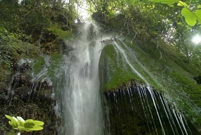 شلالات وادي العيون زينتها الإشنيات الخضراء وجعلت من صخورها القاسية أدراجا للصعود 