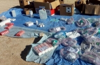 أسلحة وذخيرة وأدوية منها إسرائيلي وغربي المنشأ من مخلفات الإرهابيين في ريفي دمشق والقنيطرة 