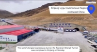 الصين تستكمل بناء أطول نفق للطرق السريعة في العالم في شينغيانغ 
